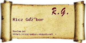 Ricz Gábor névjegykártya